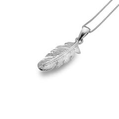 Sea Gems Silver Origins Sterling Silver Feather Necklace