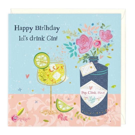 Happy Birthday - Lets Drink Gin - AA8779 - Foxy Lots